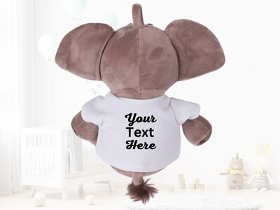 Copy-Personalized Plush Elephant With T-Shirt, Custom Text T-shirt, Cute Customized Birthday, Anniversary, Graduation Gift Present Stuffed A - image3
